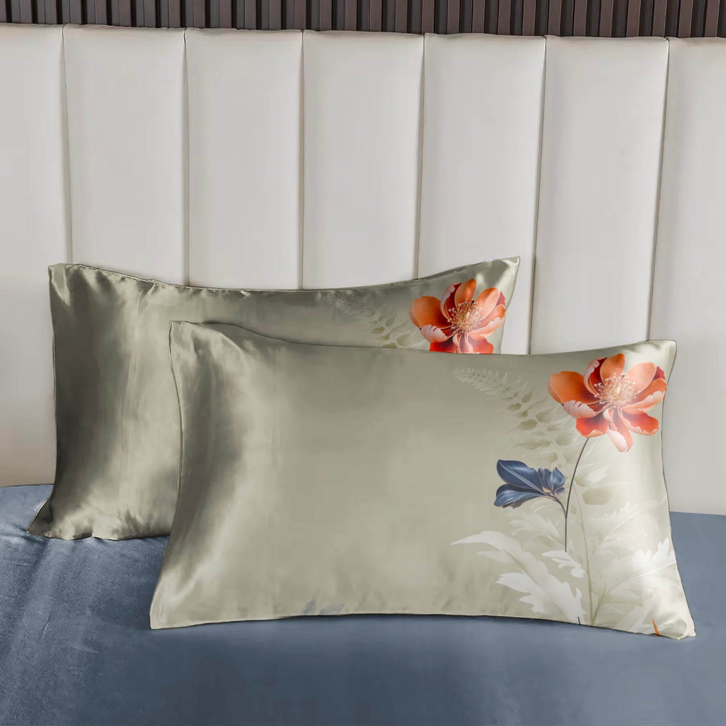 Floral Paint Art Bedding Set "FLORY" | Luxurious Faux Silk or Bamboo Tencel | Available in All Sizes
