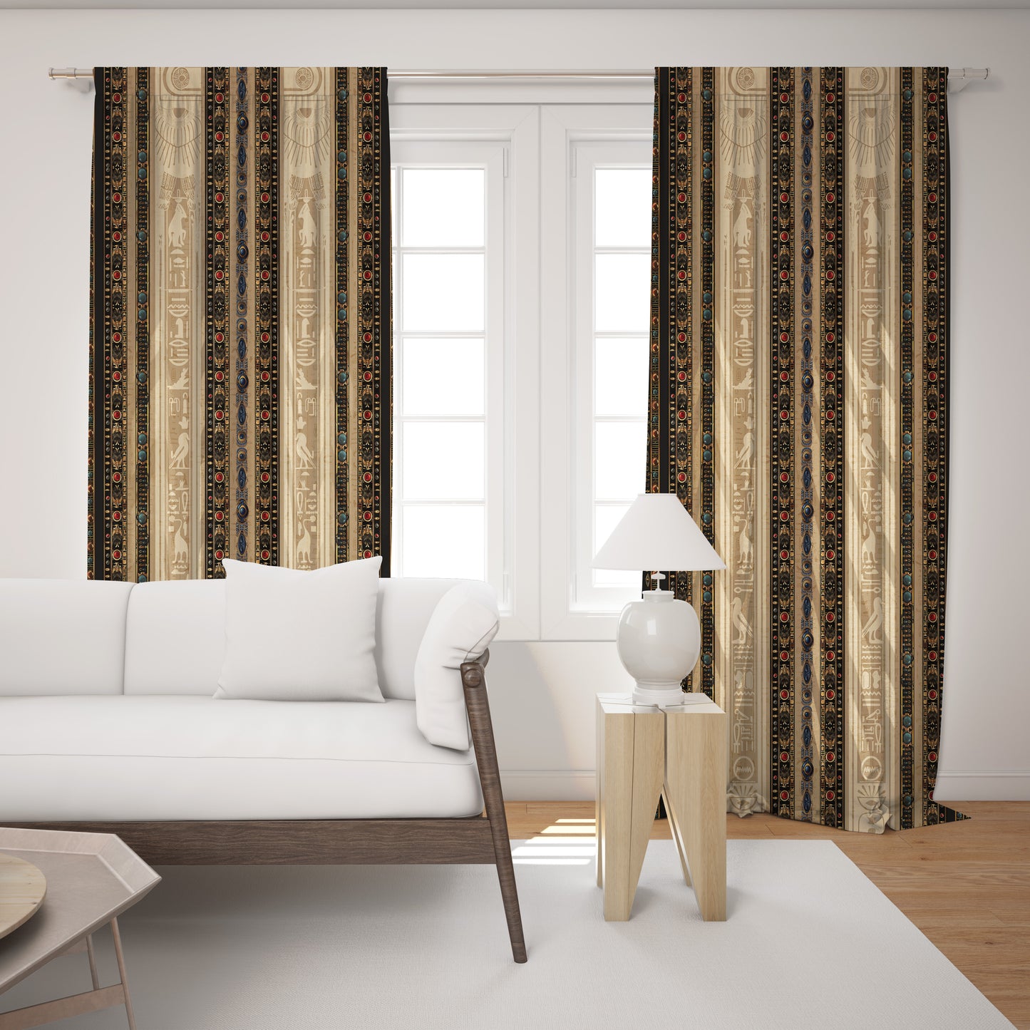 Curtains 2 PCS SET "Luxor" • 20% | 50% | 80% blackout • Egyptian luxury design set