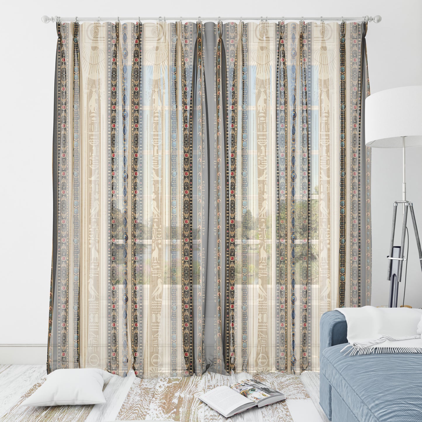 Curtains 2 PCS SET "Luxor" • 20% | 50% | 80% blackout • Egyptian luxury design set