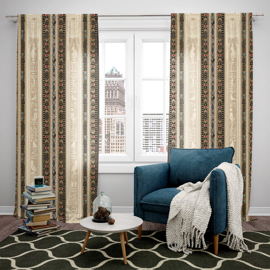 Curtains 2 PCS SET "Luxor" • 20% | 50% | 80% blackout • Egyptian luxury design set