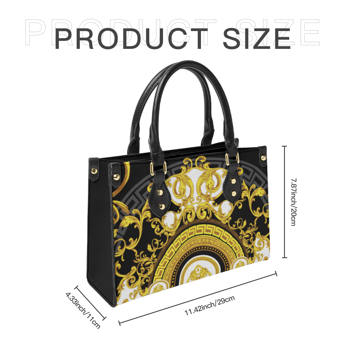 Baroque design original art paining Women's Tote Bag丨Faux leather fabric