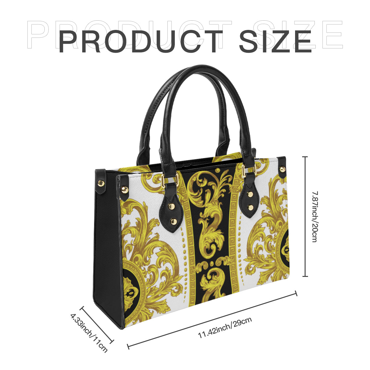 Baroque design original art paining Women's Tote Bag丨Faux leather fabric