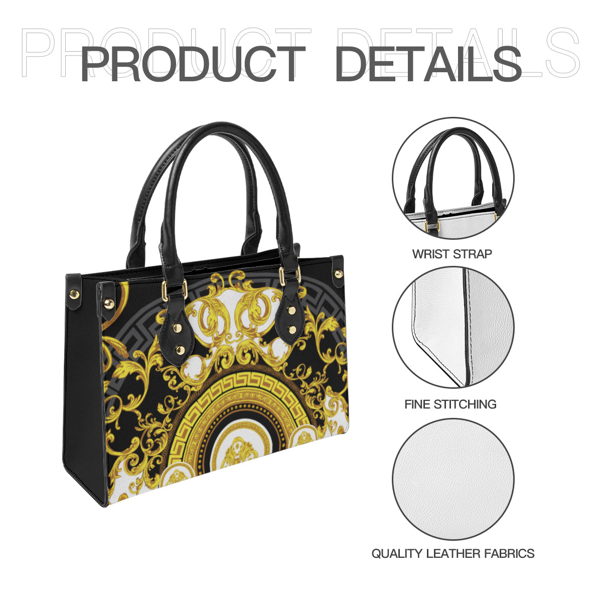 Baroque design original art paining Women's Tote Bag丨Faux leather fabric