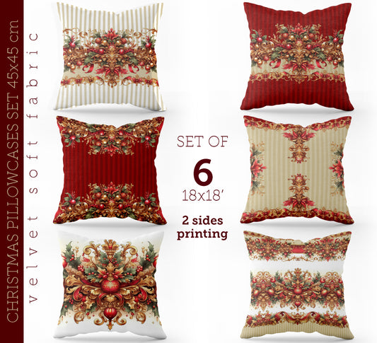 6 Christmas cushion covers set • Art Gift