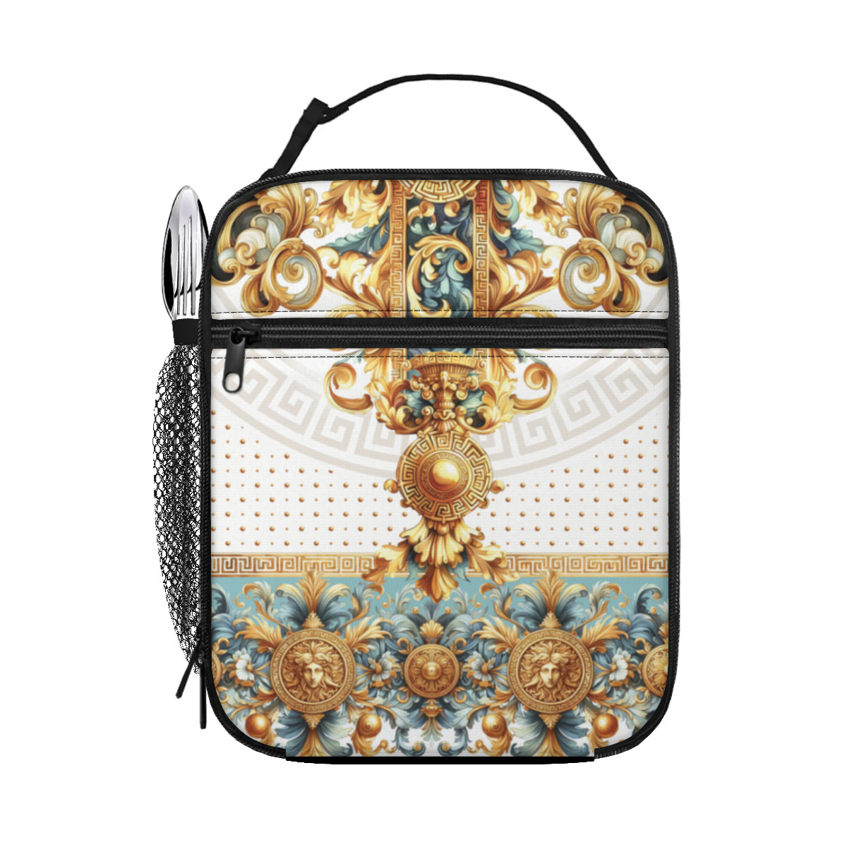 Set of Original baroque art style Bags • Portable Tote Insulated Lunch Bag • Pen Pouch | Oxford Cloth