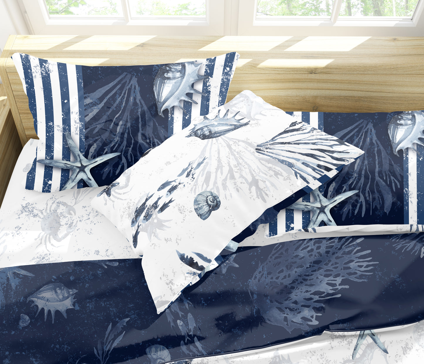 Bedding set "Jili" • Romantic reversible sea design