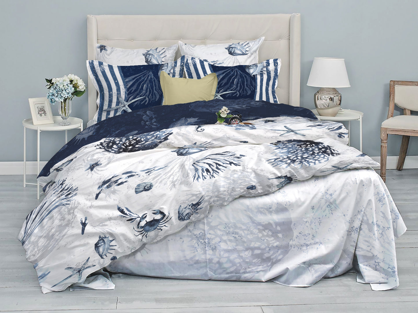 Bedding set "Jili" • Romantic reversible sea design