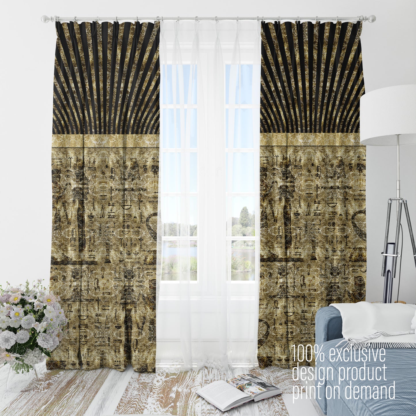 Cortinas SET 2 PIEZAS "Jili" • 20% | 50% | 80% de apagón • conjunto romántico de diseño marino