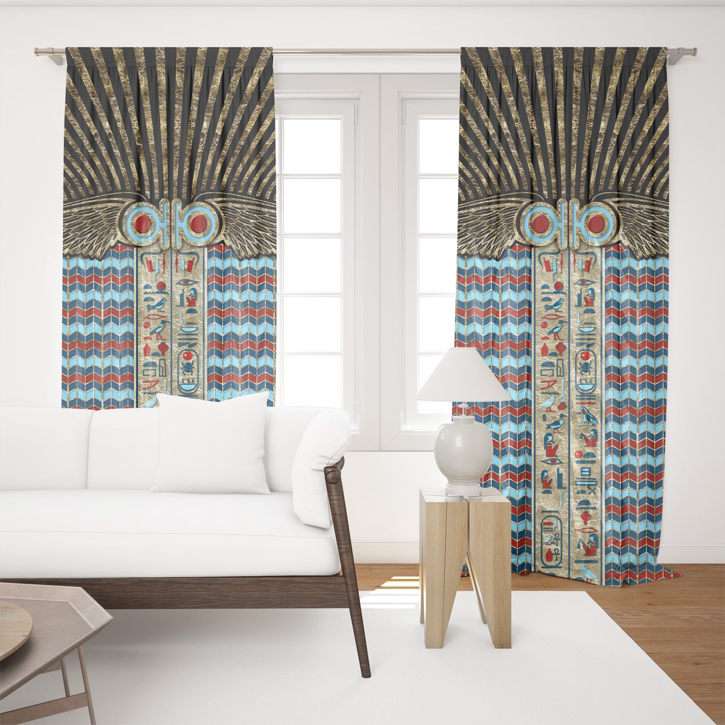 Cortinas SET 2 PIEZAS "Jili" • 20% | 50% | 80% de apagón • conjunto romántico de diseño marino