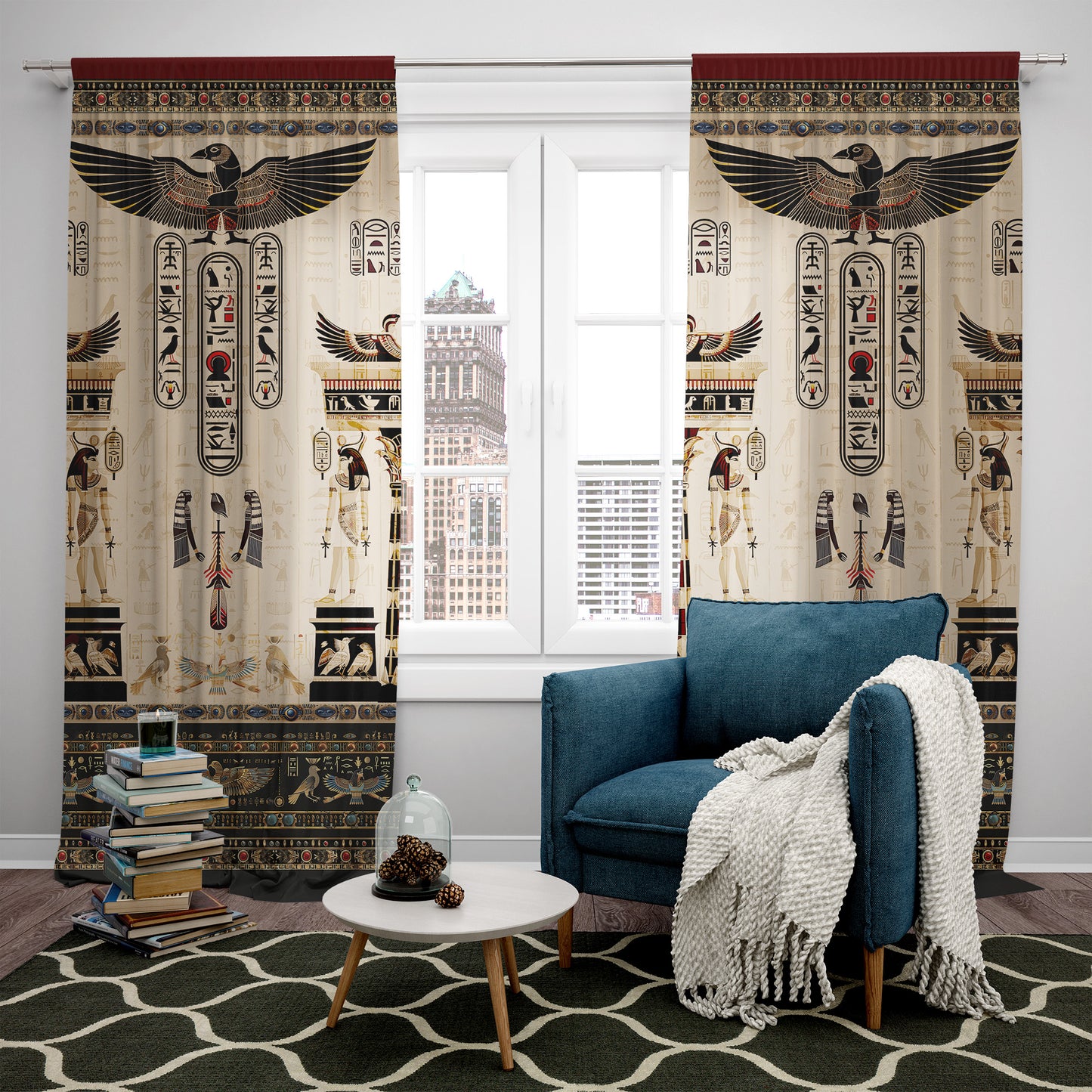 Curtains 2 PCS SET "Luxor" • 20% | 50% | 80% blackout • Egyptian luxury design set