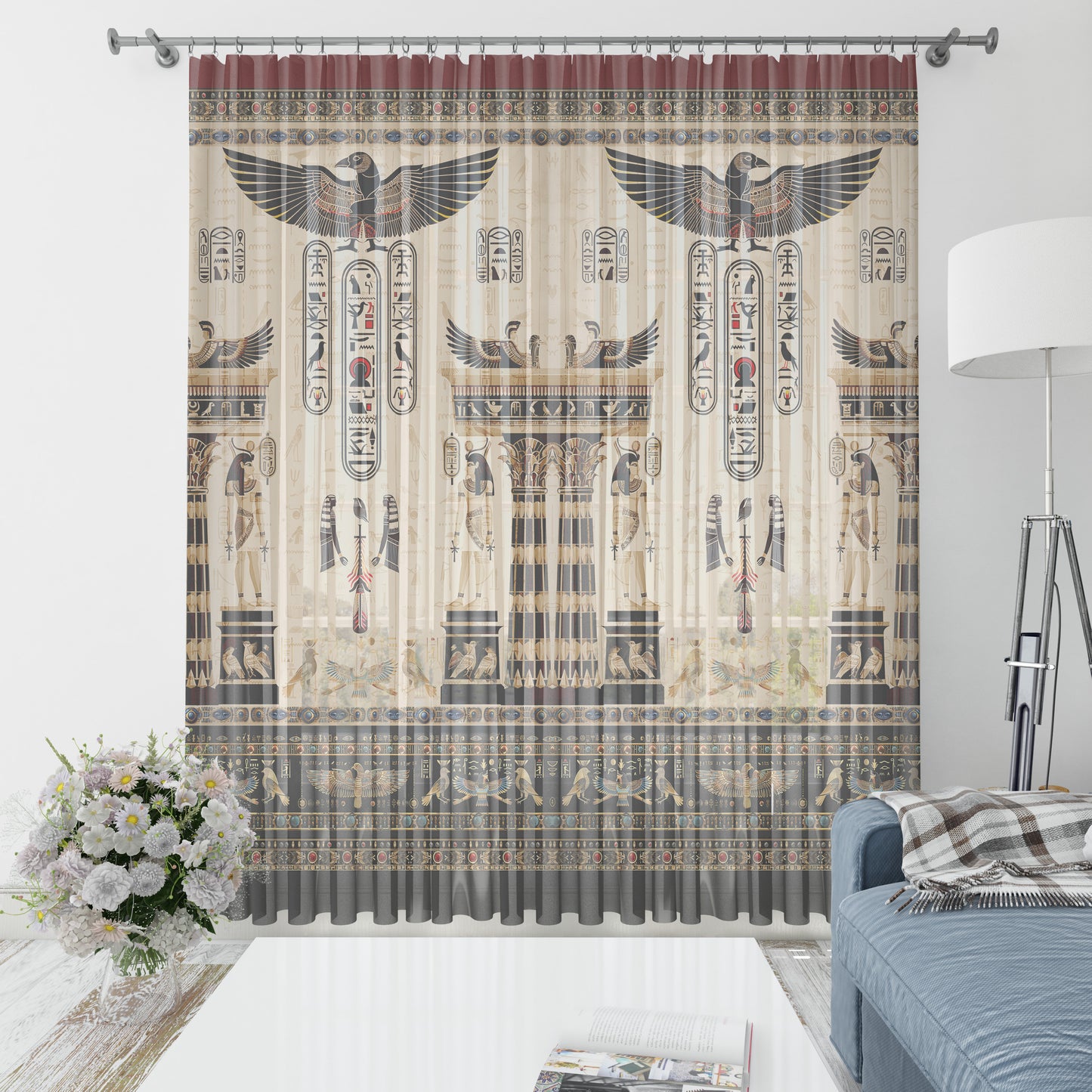 Curtains 2 PCS SET "Luxor" • 20% | 50% | 80% blackout • Egyptian luxury design set