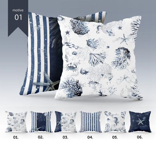 "Gili" cushion covers set • Art Gift beach house • exclusive sea design pillow covers • different sizes