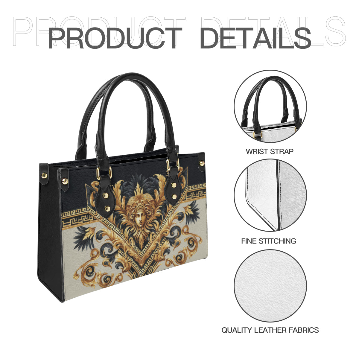 Baroque design original art paining  Women's Tote Bag丨Faux leather fabric