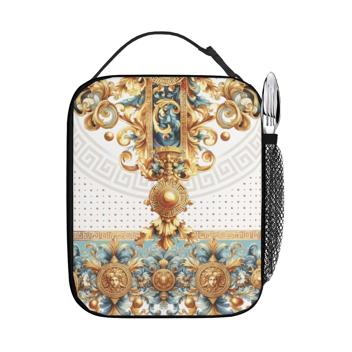 Set of Original baroque art style Bags • Portable Tote Insulated Lunch Bag • Pen Pouch | Oxford Cloth