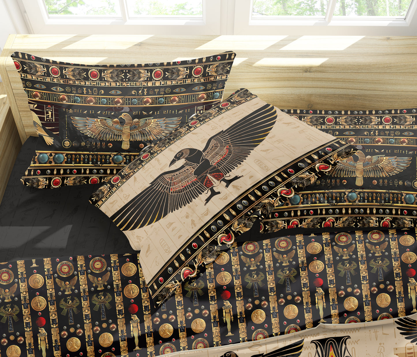 Bedding set "Luxor"• eccentric Pharaoh Egyptian style reversible design