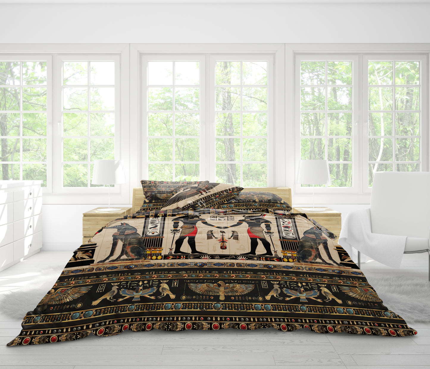 Bedding set "Luxor"• eccentric Pharaoh Egyptian style reversible design