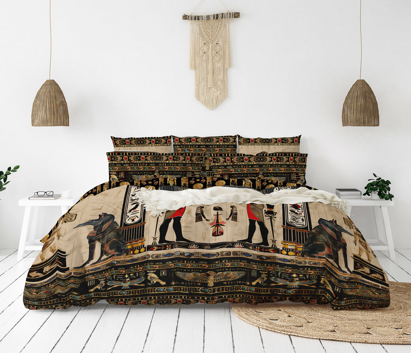 Bedding set "Luxor"• eccentric Pharaoh Egyptian style reversible design