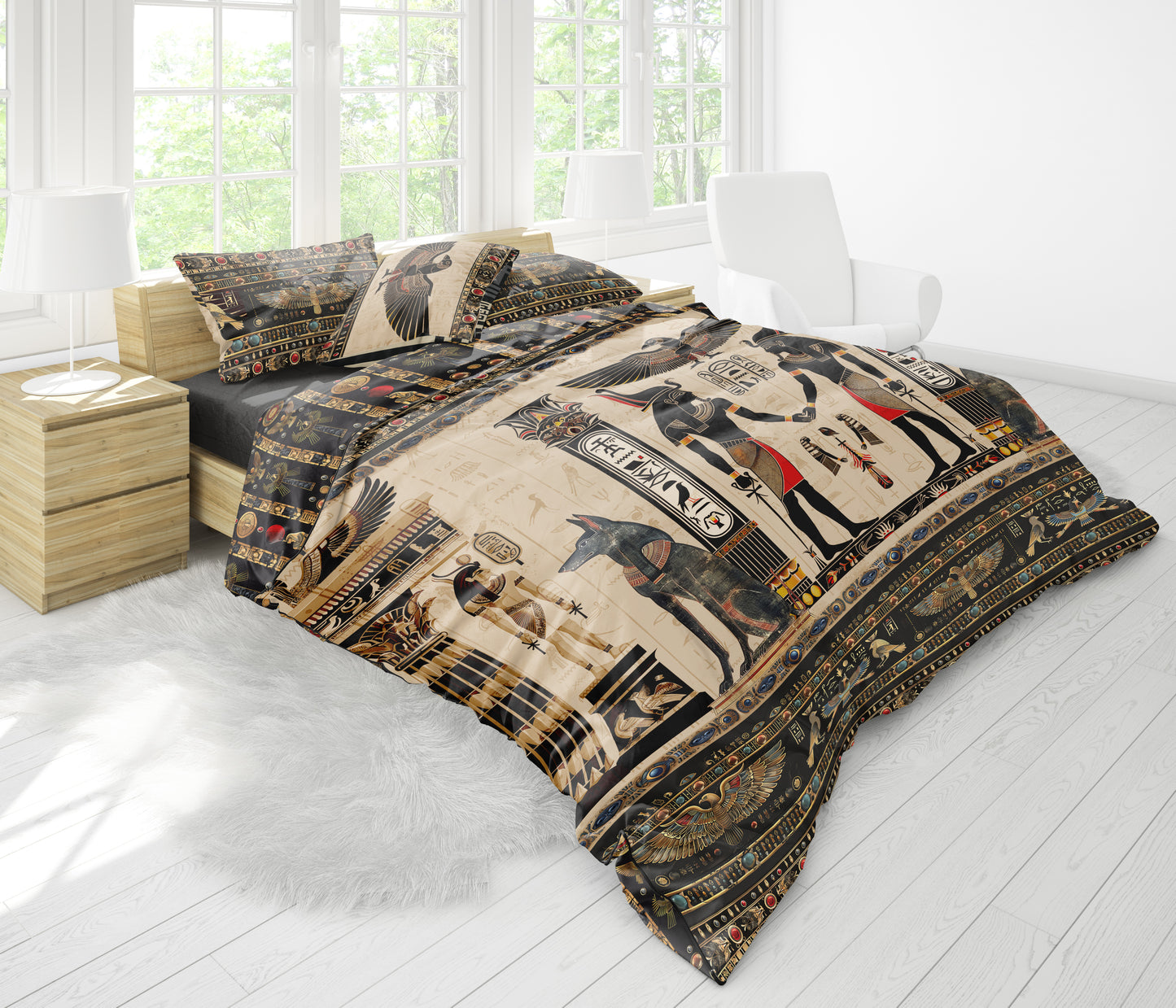 Bedding set "Luxor"• eccentric Pharaoh Egyptian style reversible design