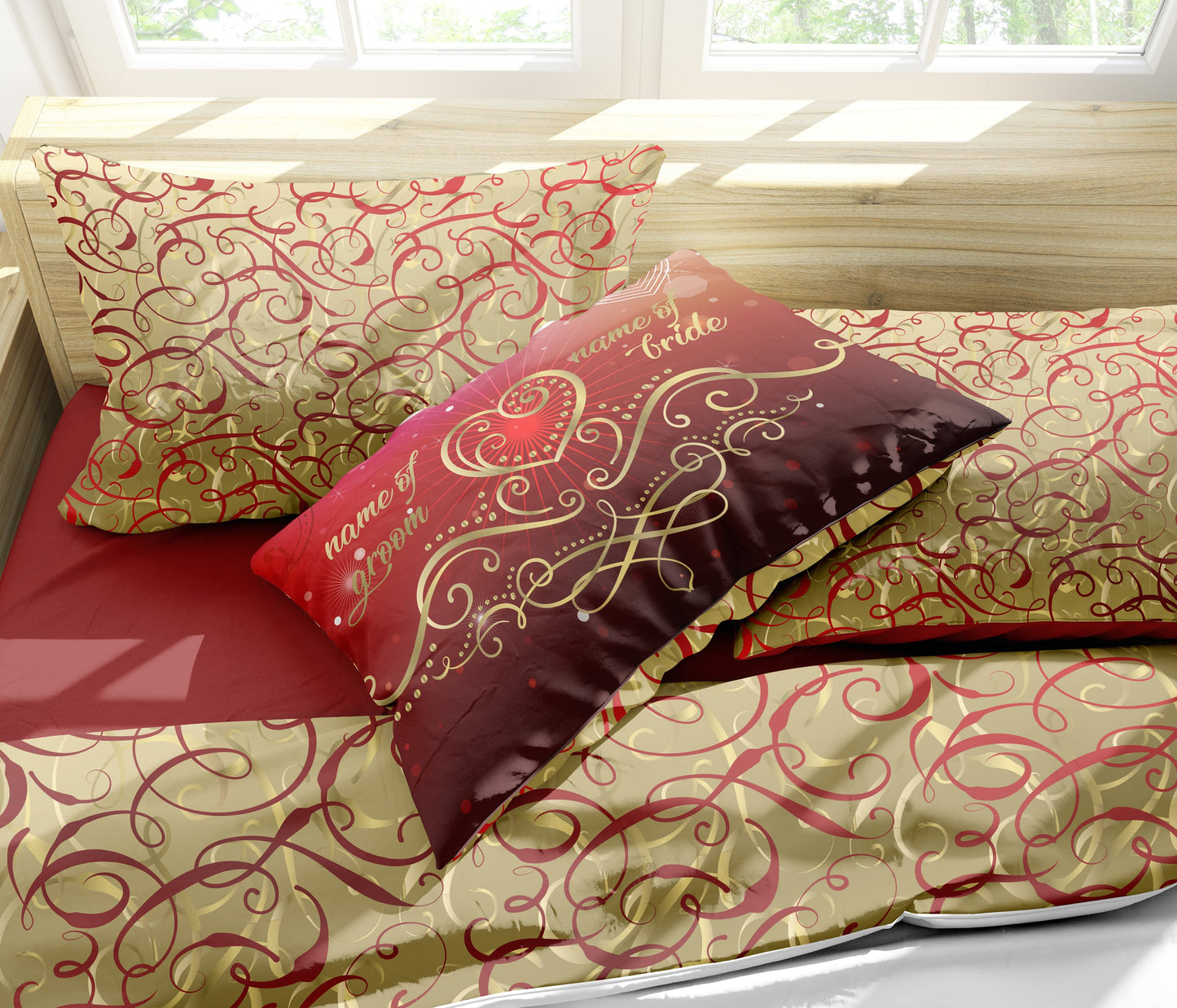 Wedding Gift Customised Bedding Set  • bedding set • 2 sided printed design • duvet case • bedroom • king • queen • love • heart • cotton