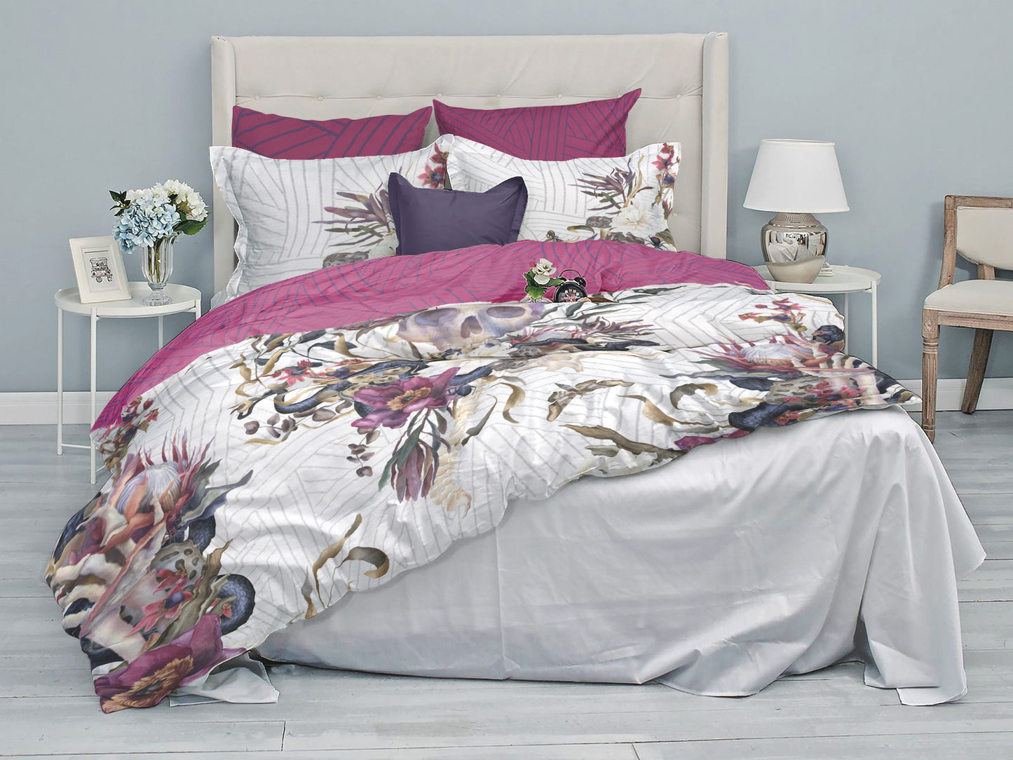 Romantic Gothic design Bedding Set • REVERSIBLE design • Personalised quilt cover • Duvet Cover Set and Pillowcases • Double Full Queen King