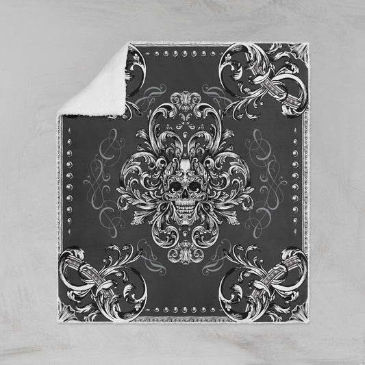 Unique design • Romantic Gothic Skull Flannel Blanket • Bedding • Bedspread • Blankets • Kids • Boys • Girls • Soft • Room • Decor • Gift