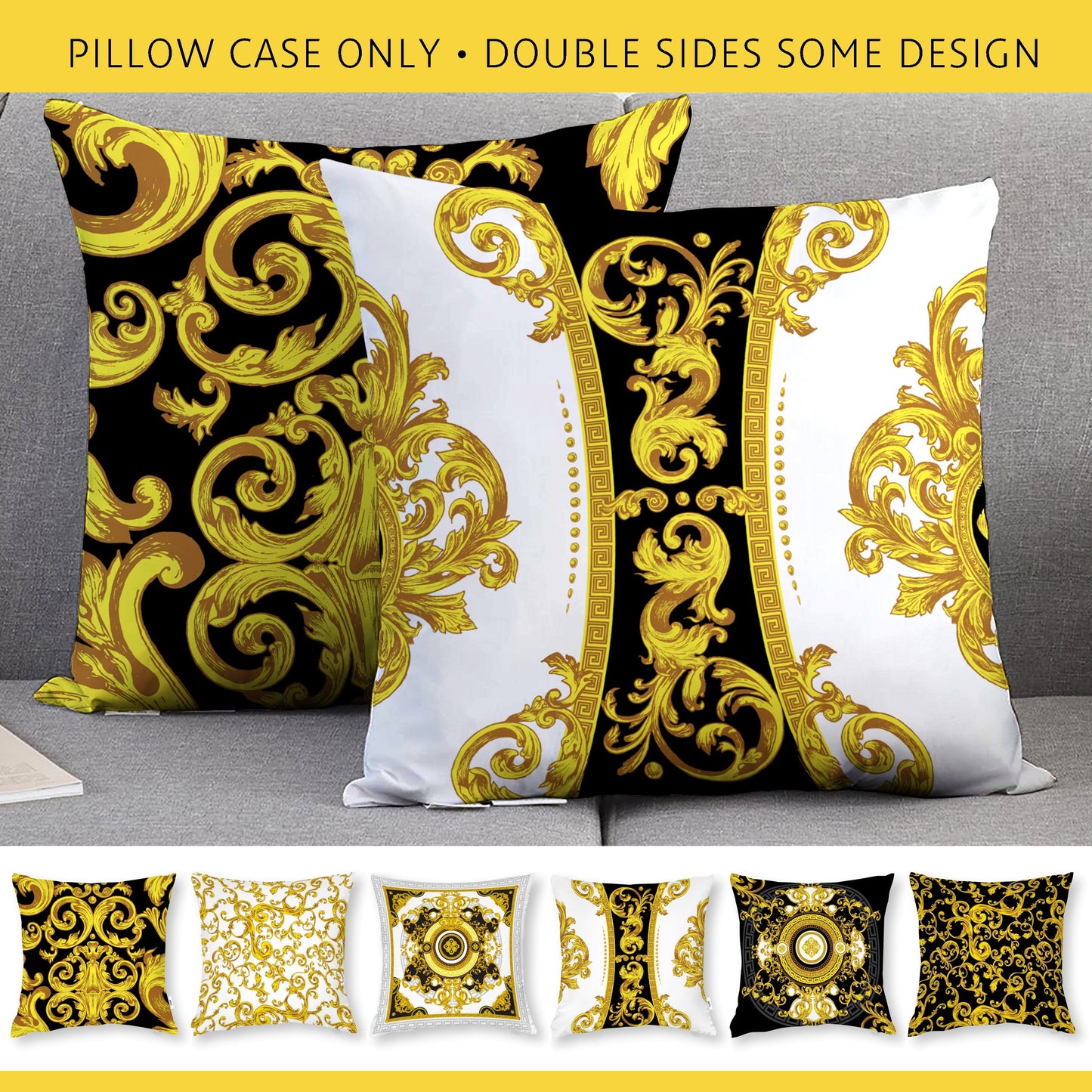 "Crete" cushion covers set • Art Gift • Exclusive baroque retro design pillow covers • different sizes