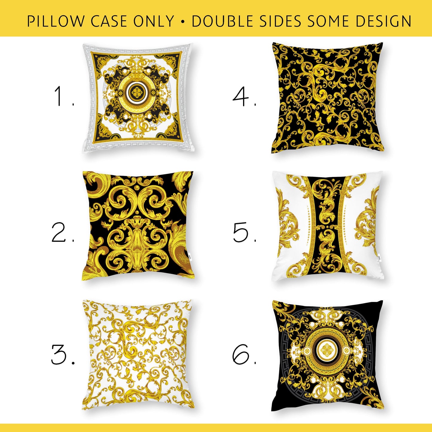 "Crete" cushion covers set • Art Gift • Exclusive baroque retro design pillow covers • different sizes