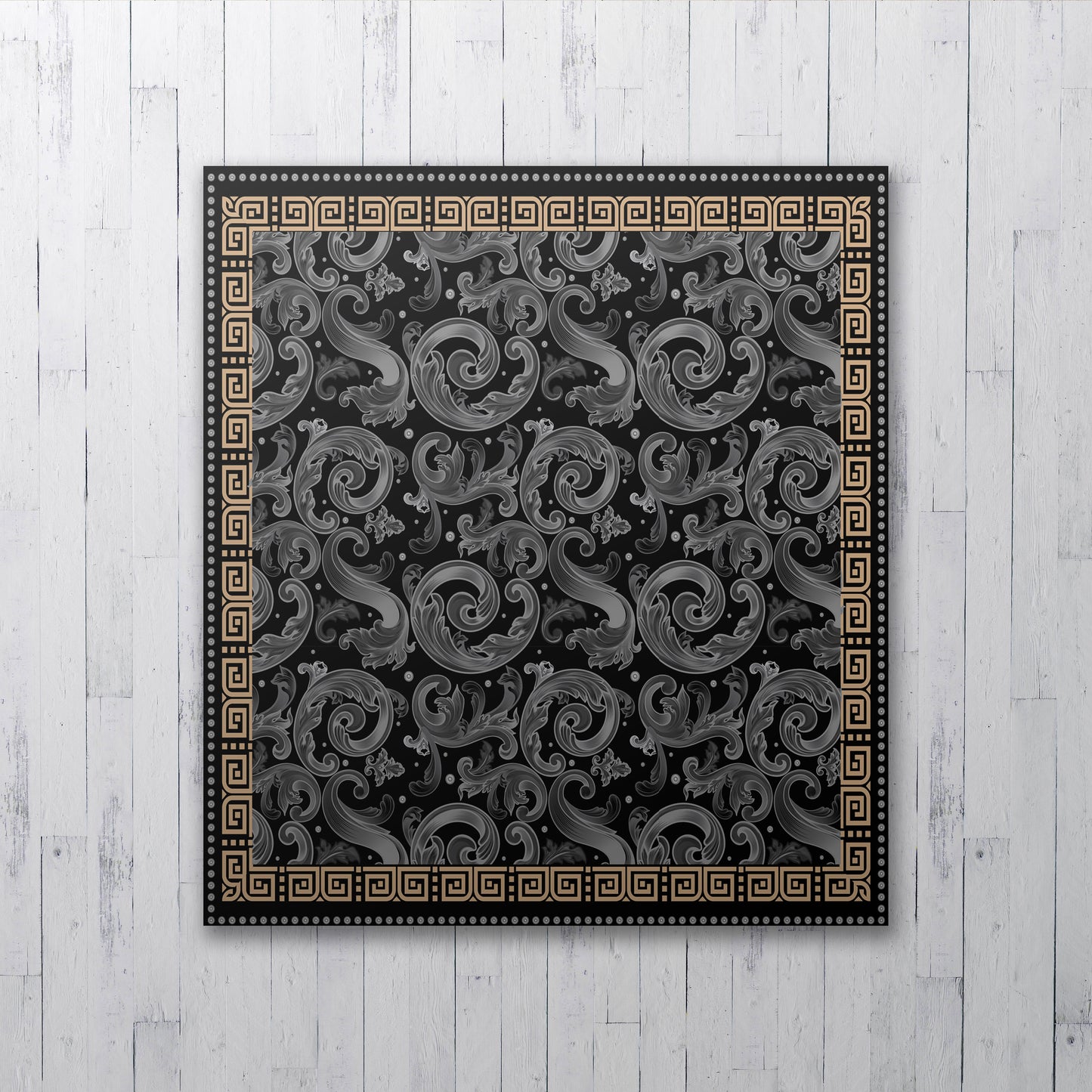 RUG • Carpet • Baroque Eccentric Personalised designs Ancient Greek black Carpet for home decoration