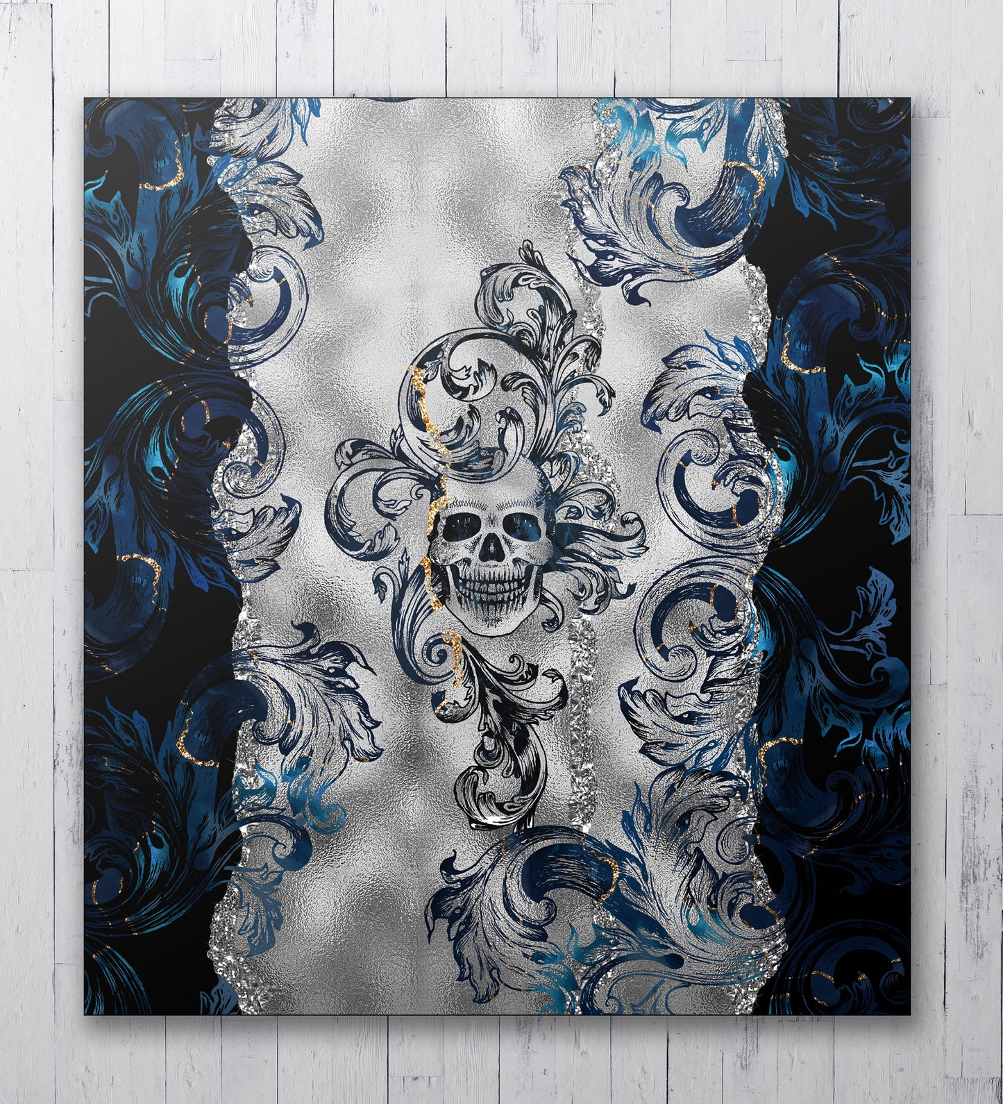 Carpet • Rug • Gothic skull Personalised design, classic baroque style for home decoration