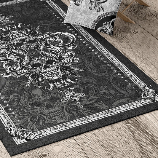 Carpet • Rug • Gothic skull Personalised design, classic baroque style for home decoration