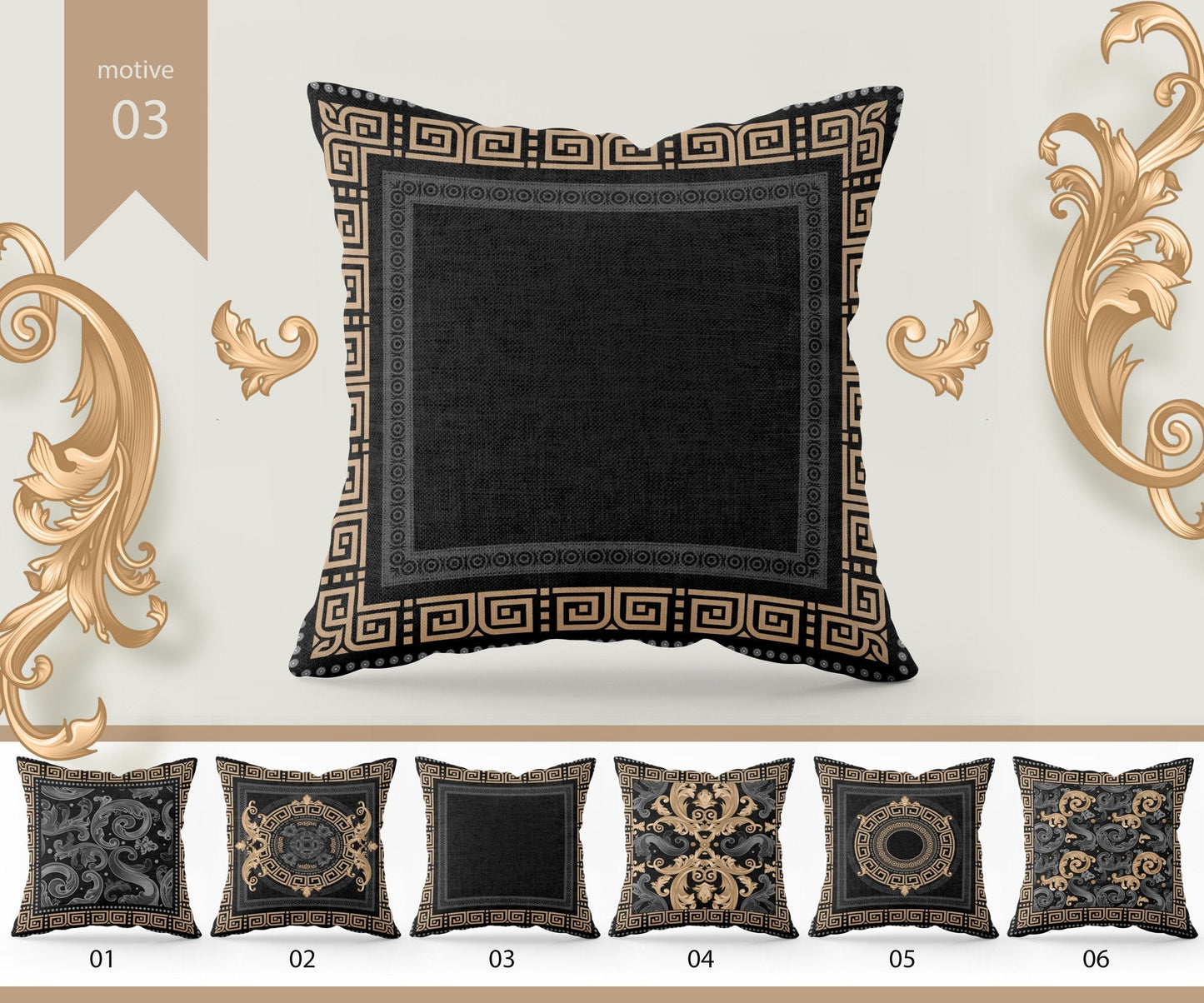 "Chanel" cushion covers set • Art Gift • exclusive baroque retro design pillow covers • different sizes