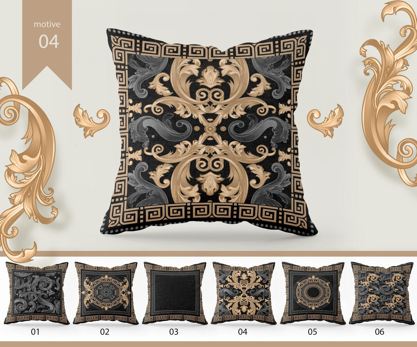 "Chanel" cushion covers set • Art Gift • exclusive baroque retro design pillow covers • different sizes