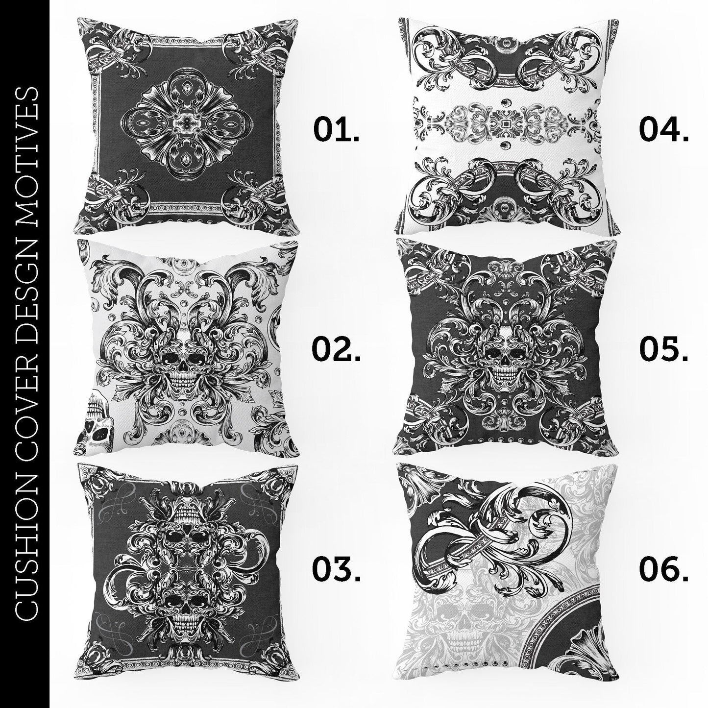 "Timoti" cushion covers set • Art Gift • exclusive baroque gothic design pillow covers • different sizes