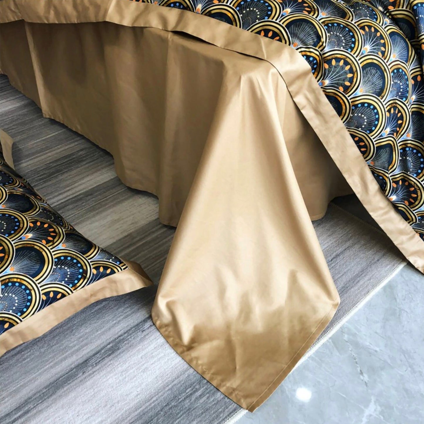 Elegant 100% Egyptian Cotton Geometric Pattern Bedding • Duvet Cover Set • Bed Sheet • Pillowcases