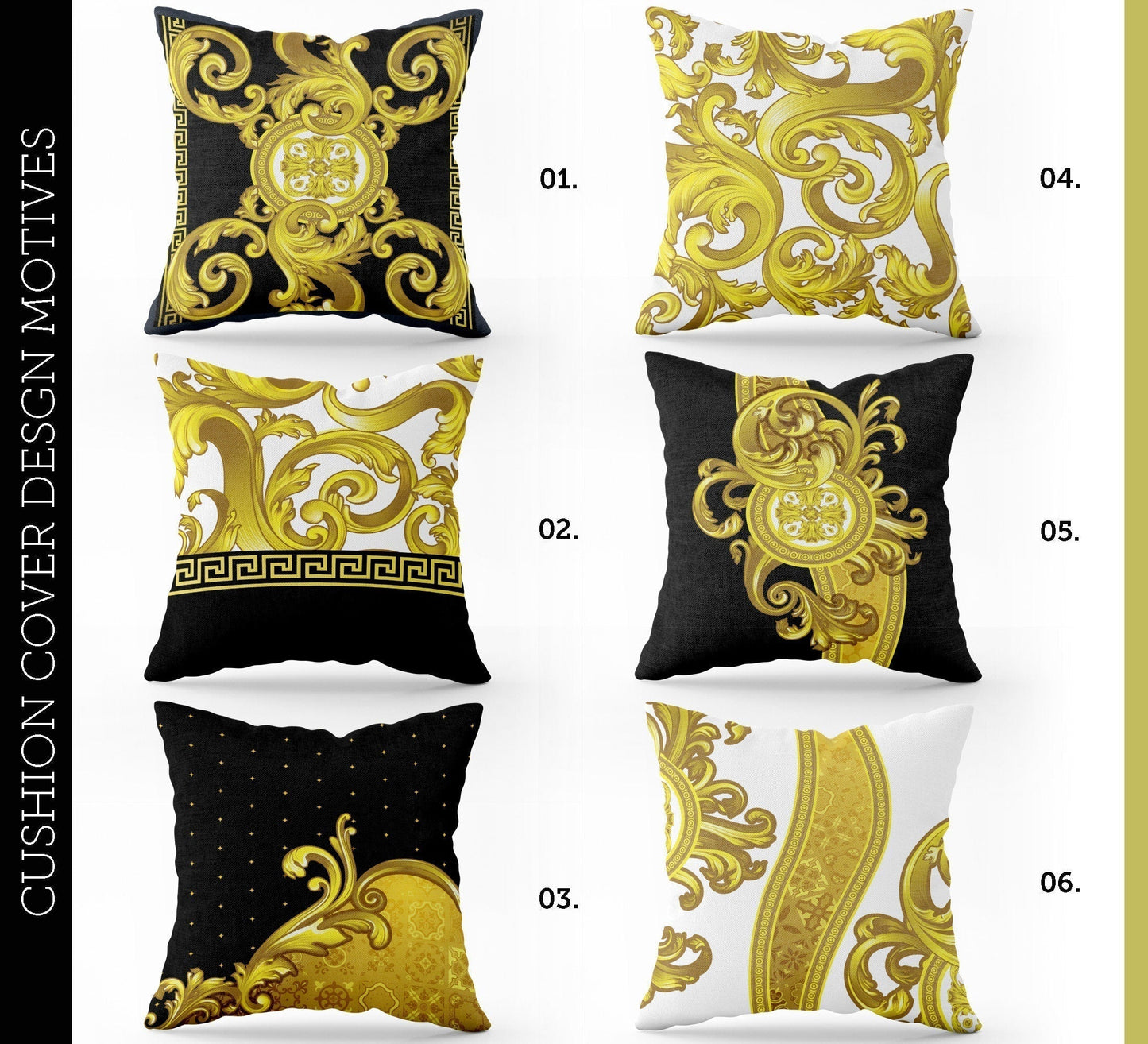 "Edward" cushion covers set • Art Gift • exclusive baroque retro design pillow covers • different sizes