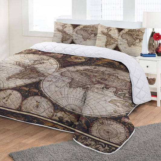 Atlas WORLD MAP vintage designs Thin quilt • bedspread • blanket for your bedroom decoration