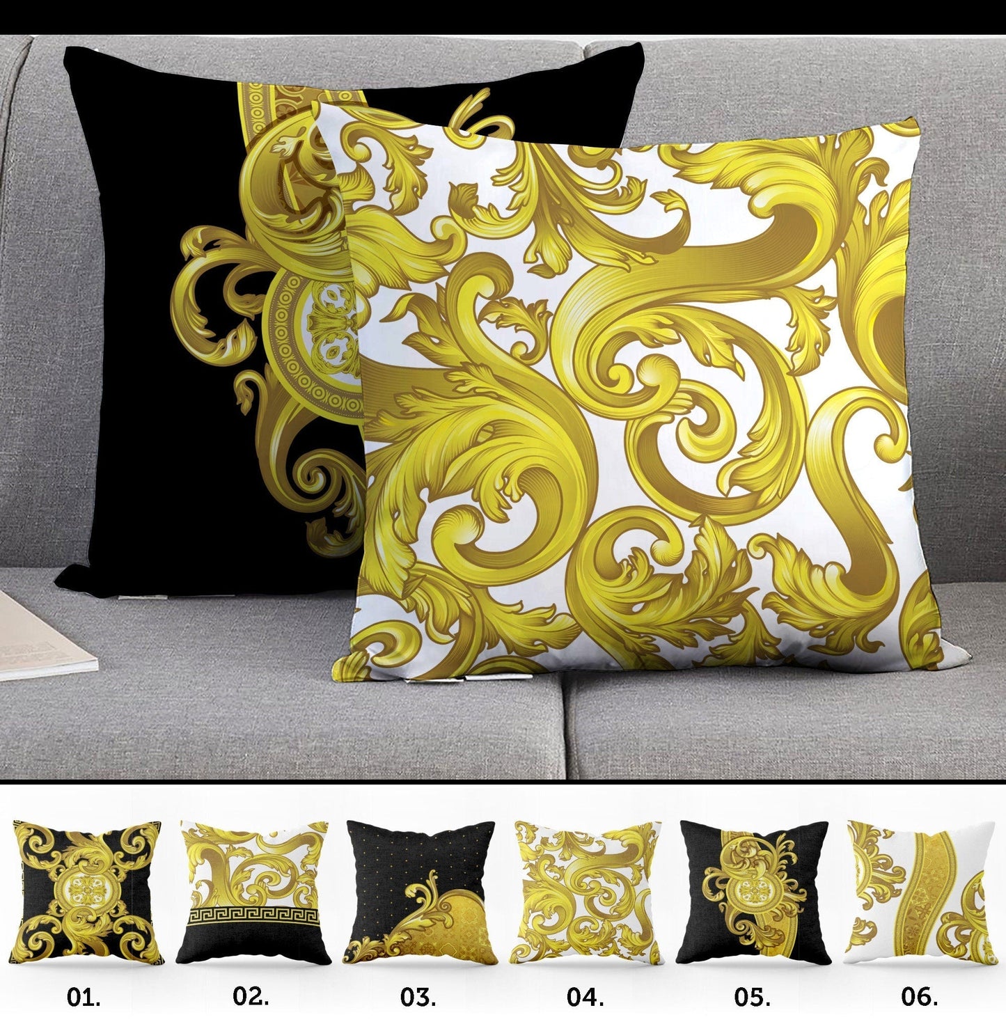 "Edward" cushion covers set • Art Gift • exclusive baroque retro design pillow covers • different sizes