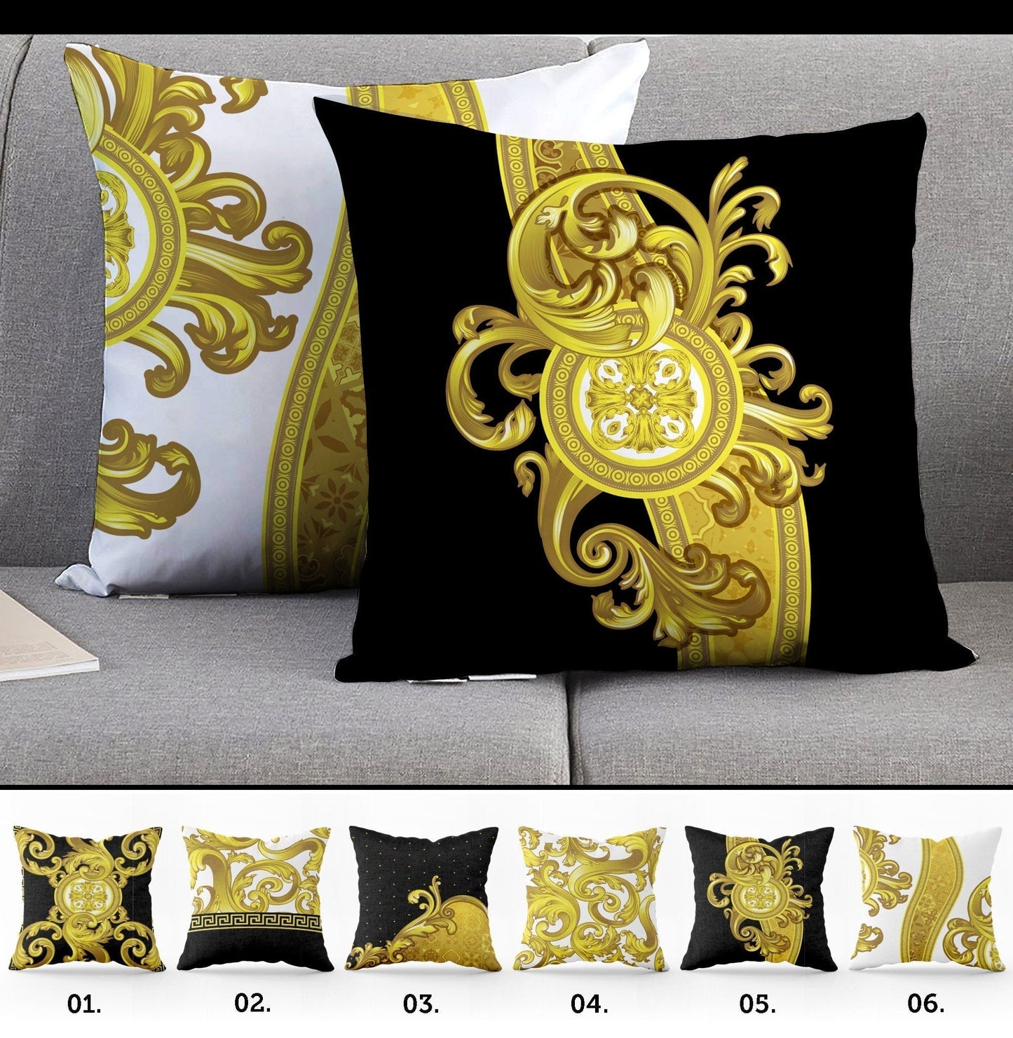 "Edward" cushion covers set • Art Gift • exclusive baroque retro design pillow covers • different sizes