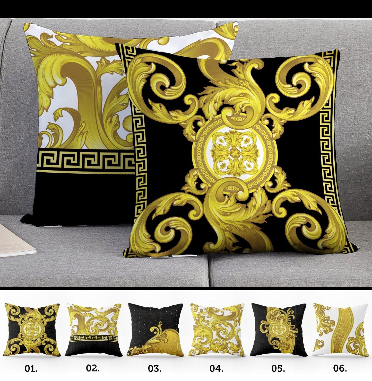 "Edward" cushion covers set • Art Gift • exclusive baroque retro design pillow covers • different sizes