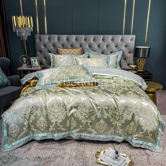 Luxury Elegant Silk Sateen Cotton Delicate Jacquard Silky Soft Bedding Set • Duvet Cover Set • Bed Sheet • Pillowcases