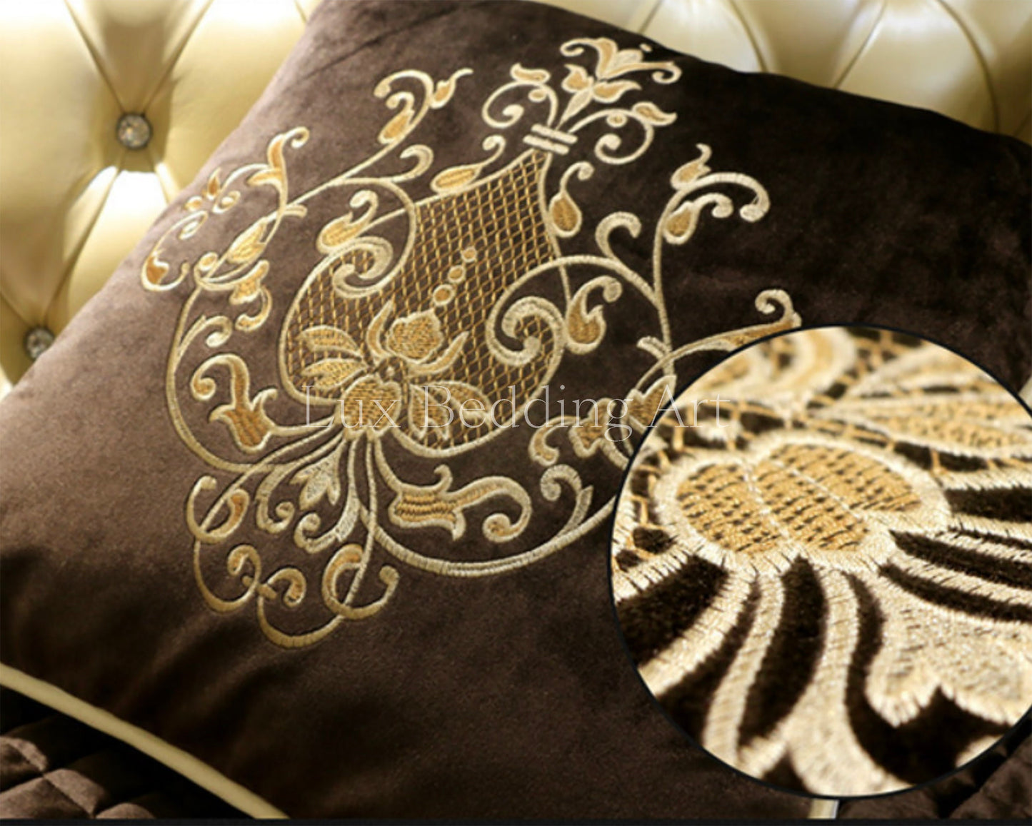 LUXURY Decorative Embroidery European design cushion cover pillow case • Velvet Pillow cover • hight quality • 2 size