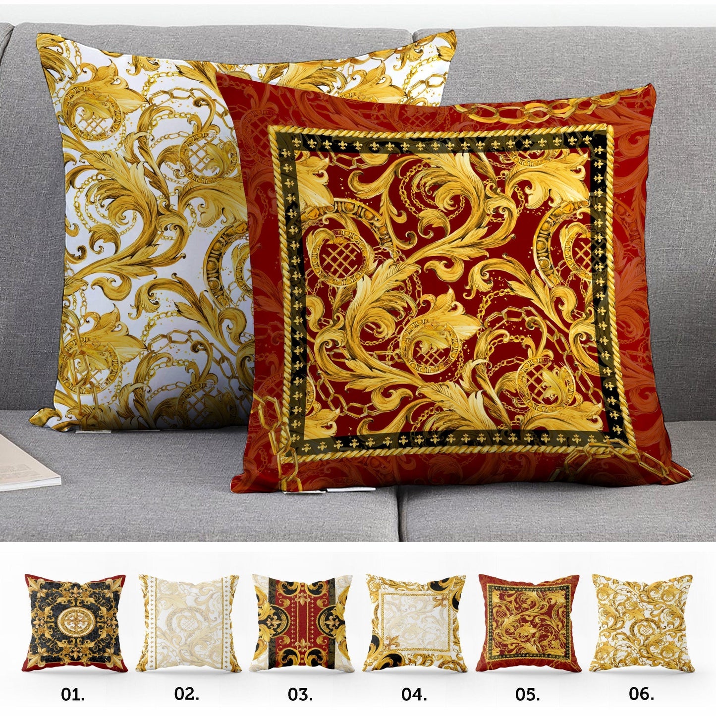 "Sofia" cushion covers set • Art Gift • exclusive baroque retro design pillow covers • different sizes