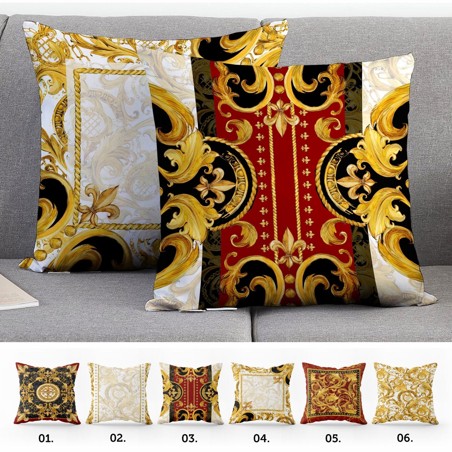 "Sofia" cushion covers set • Art Gift • exclusive baroque retro design pillow covers • different sizes