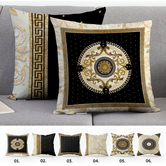 10 UD Fundas de almohada exclusivas con diseño barroco retro dorado y negro • Regalo artístico • Decoración de sala de estar • funda de almohada • 16x16, 18x18, 20x20