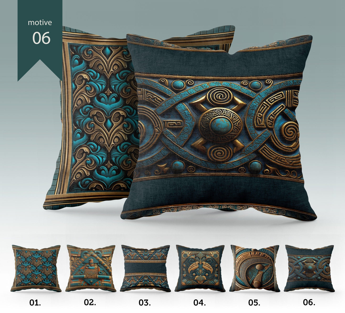 "Apolo" cushion covers set • Art Gift • original Egyptian style design pillow covers • different sizes