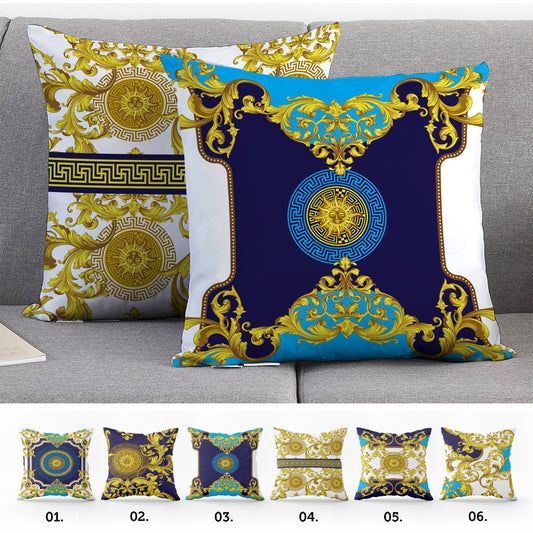 "Lima" cushion covers set • Exclusive Baroque Blue Retro design • Art Gift • different sizes