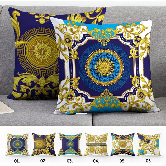 "Lima" cushion covers set • Exclusive Baroque Blue Retro design • Art Gift • different sizes