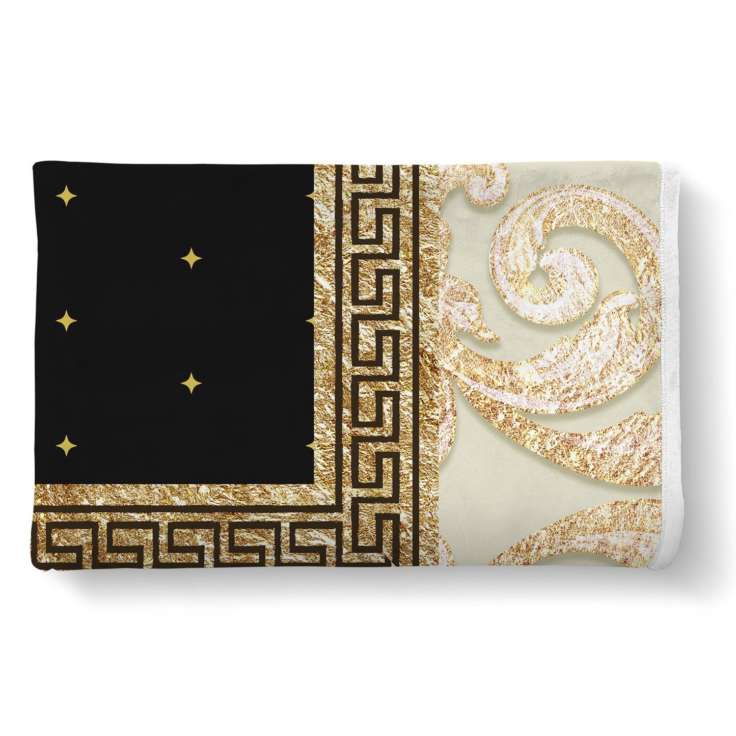 "Romero" Customized  Blanket • exclusive retro baroque black-gold design for sofa • Quilt • Bedspread