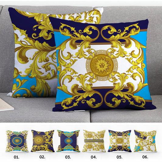 "Lima" cushion covers set • Exclusive Baroque Blue Retro design • Art Gift • different sizes