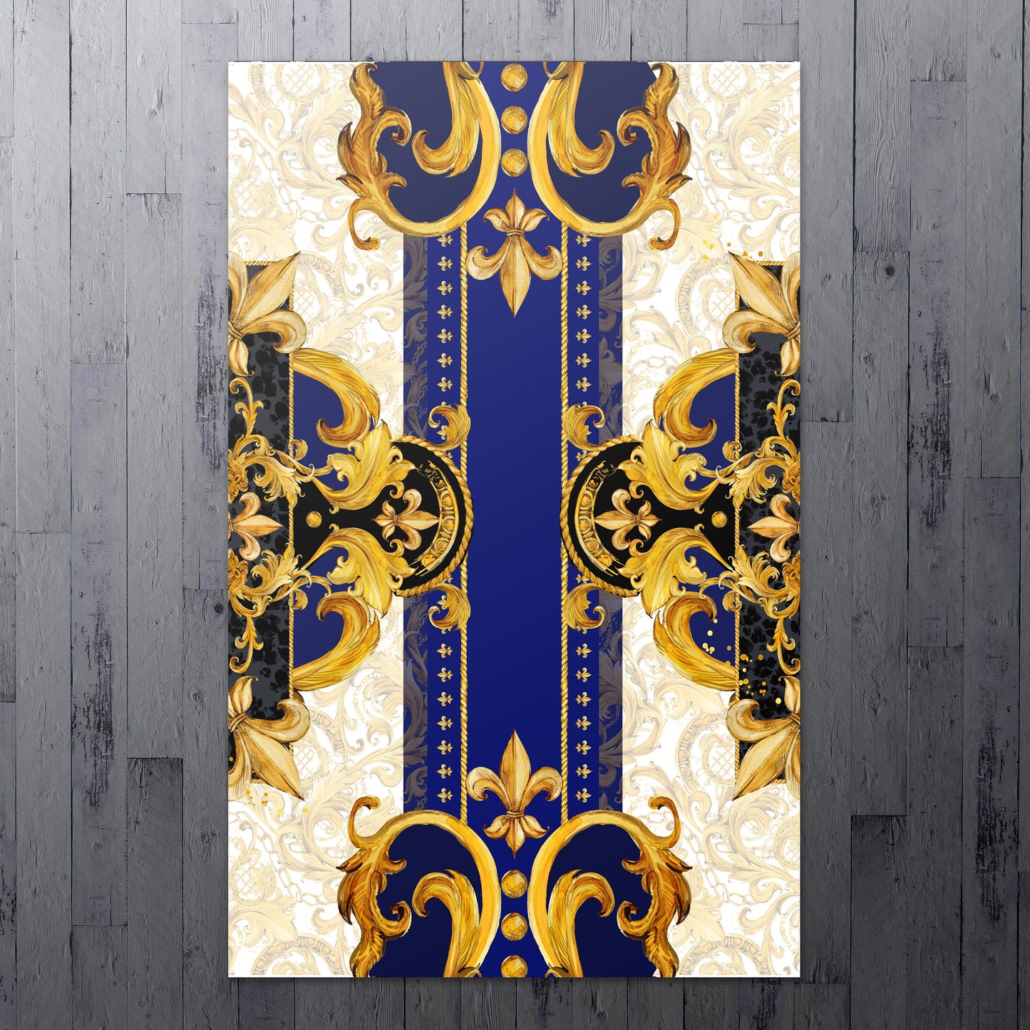 RUG • Carpet • Baroque Eccentric Personalised designs Ancient Greek blue Carpet for home decoration